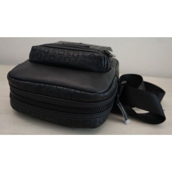 GUESS DB882791 Unisex Black Insignia Triangle & G-Logo Crossbody/Shoulder Bag - Picture 13 of 13